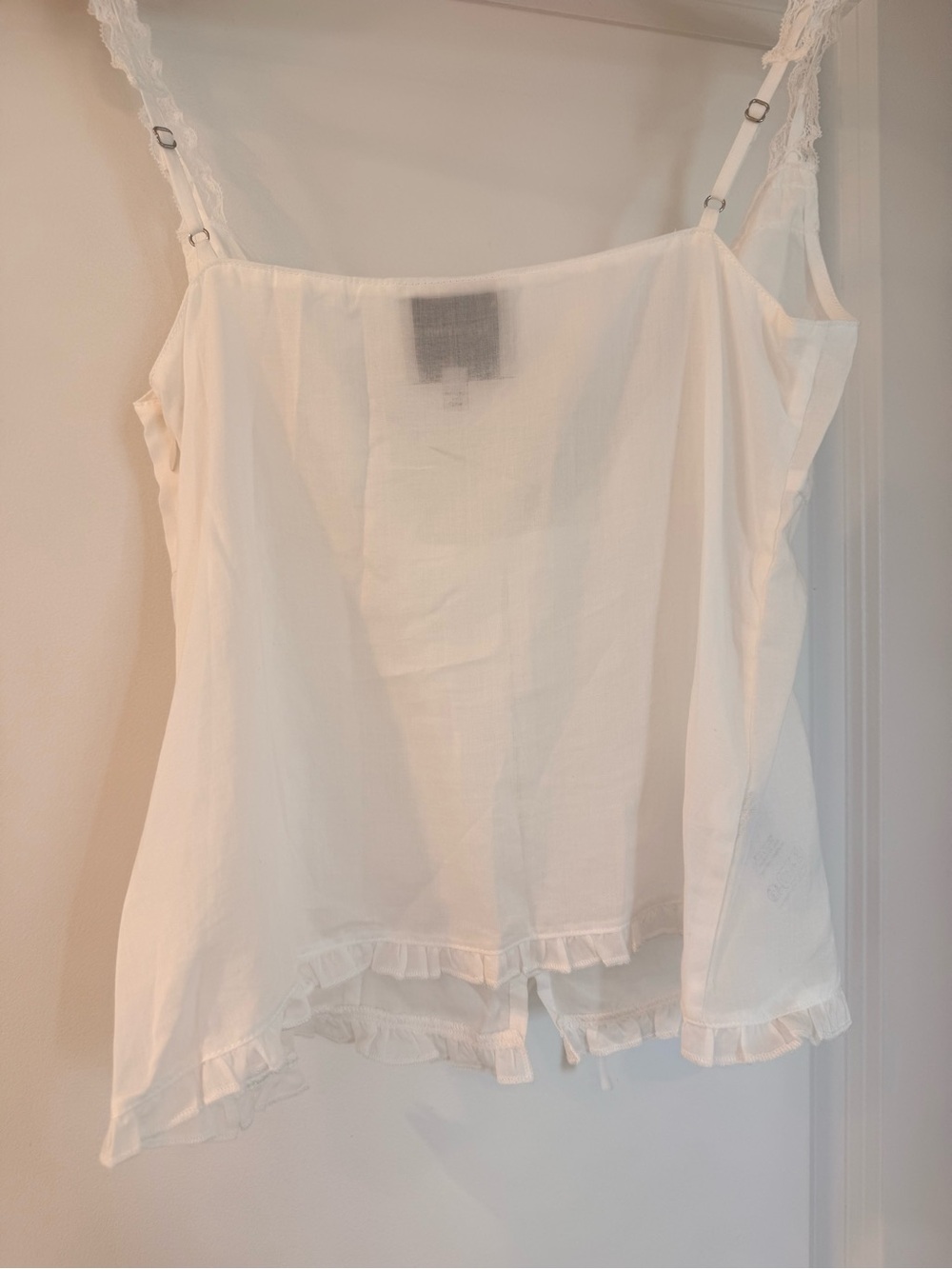 Reformation White Lace-Trim Button-Front Eveline Top - Picture 10 of 12